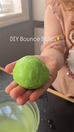 Nurturing Nuggets on Instagram: "We made DIY bounce balls using just a few simple ingredients, and it was such a fun little experiment! Even the making process turned into an amazing sensory activity — my daughter loved squeezing, shaping, and forming the ball in the water with her hands. From this amount, you can make a few bigger bounce balls or several smaller ones, however you like — it’s completely up to you. Recipe: • In a medium bowl, dissolve 2 tbsp borax in 2 cups warm water • In a sepa