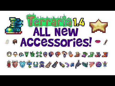 Terraria 1.4 New Accessories! (Journey's End All New Accessory Items)
