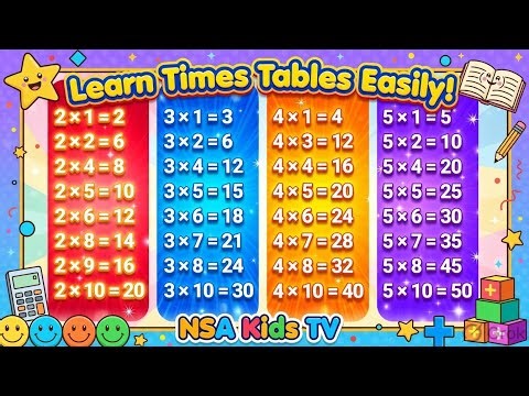 Multiplication times table song | multiplication table 2 to 5 | multiplication table of 2,3&4 and 5