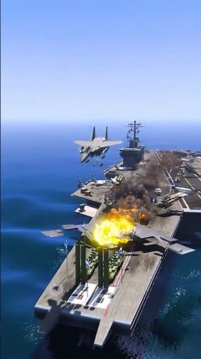 Intense Combat F-15 Airstrikes To Destroy Navy Aircraft Carrier Gta5 ep243 #shorts #short
