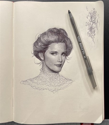 24K views · 1.1K reactions | Ballpoint pen sketch. Drank too much Diet Coke on the flight from Cincinnati. Can’t sleep. Testing out couple of BIC ballpoint pens and trying the relax my mind. | Frank Cho | Facebook