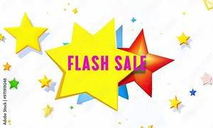 Experience a retro cartoon 'FLASH SALE,' complete with colorful bubbles and radial speed lines, animated on a fun, doodle-filled background Stock Video
