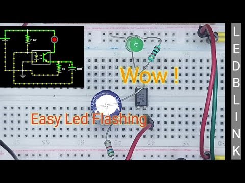 Led Flasher circuit using Optocoupler IC | led Flasher Using PC817