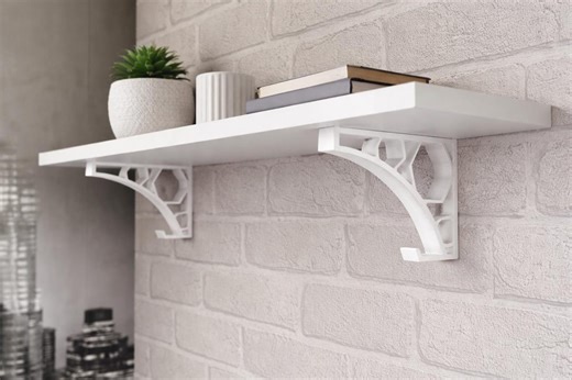 Set of 2 Geometric Shelf Brackets | Modern Minimalist Wall Support (110x160x20mm) - Etsy