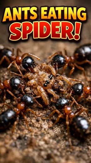 Ants vs Tiny Spider 🕷️ | Nature’s Smallest Hunters #shorts