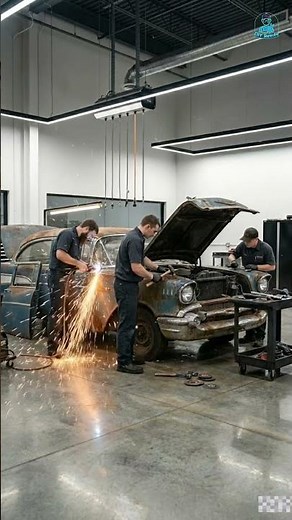 Rust to Riches! Satisfying FULL Chevrolet Bel Air Restoration in 60 Seconds 🤯✨