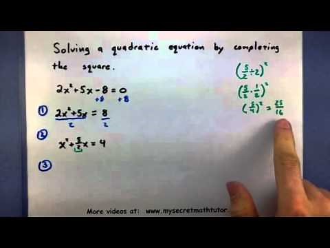 Pre-Calculus - Solve a quadratic equation by completing the square