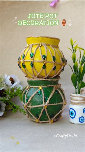 Jute pot decoration 🏺| Jute Craft | DIY JuteCraft Ideas | Best Out of Waste | Jute ropecraft ideas