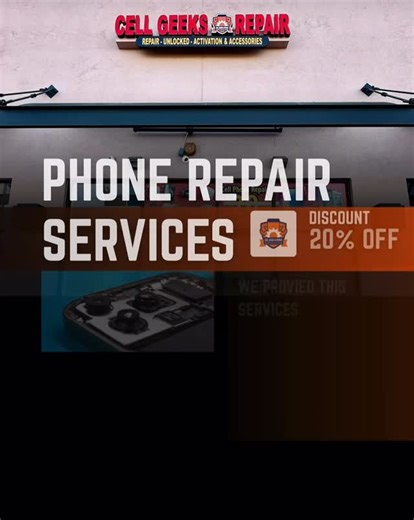Cell Geeks & Repair on Instagram: "CELL GEEKS & REPAIR | BEST REPAIRING SERVICE IN TOWN! Broken Device? We’ll fix it... ⏱️ On-the-Spot Repairs in Just 15 Minutes! Our Services 👉 Repairing Smartphone & iPads 👉 Repairing Laptops & Computer 👉 Repairing Tablets and Apple Watch 👉 Buy and Selling 👉 Phone Unlock Open 7 Days a Week: 🕒 Hours: Mon to Sat 10 AM - 8 PM and Sat 10 AM - 6PM 📍 Location: 10410 N 35th Ave Phoenix 📞 Call Us: 623 285 9078 . . . . . #CellGeeksAndRepair #iPhone16ProMax #Scre