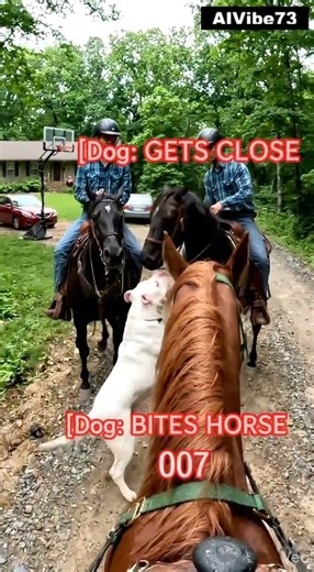 Dog attacks horses on trail ride 😳🐴