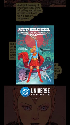 DC GO! presents Supergirl: Woman of Tomorrow by Tom King, Bilquis Evely, and Matheus Lopes in easy vertical-scroll, on-the-go format. Read the sci-fi masterpiece that inspired the upcoming SUPERGIRL film for free for a limited time with registration on DC UNIVERSE INFINITE. DC UNIVERSE INFINITE is not available in all countries and is not intended for children. | DC Comics