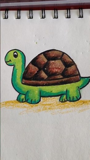 🎨 How to Draw a Cute Turtle 🐢 | Easy Turtle Drawing | Step by Step for Beginners #shorts ✏️