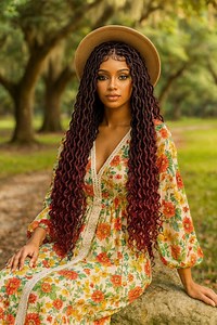 Goddess Box Braided Wig: 32" Curly Crochet, Transparent Lace Front - Etsy Canada