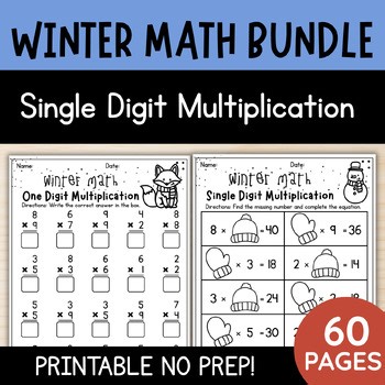 3rd Grade Winter Math Bundle: Single-Digit Multiplication Mastery