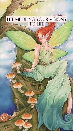 Mystical Woodland Faerie 🌿 | Original Fantasy Illustration #artist #fantasyart #shorts