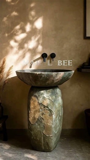 Natural Stone Modern Pedestal Sink