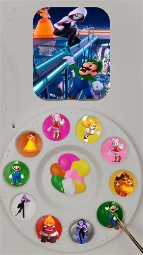 🍿 Amy Rose 💗 Meets Team Super Mario 🍄 | Sprunki OC Colour Mixing Battle 🎨 #satisfying #colors