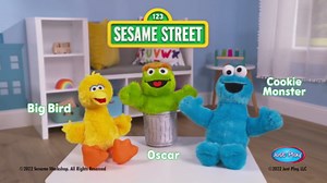 Sesame Street Friends Cookie Monster, Big Bird, and Oscar 8-inch 3-piece Sustainable Plush Stuffed Animals Set