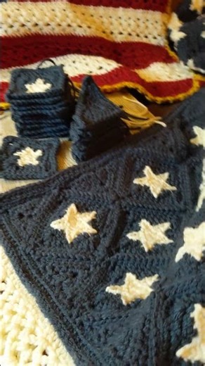 Crochet US flag 🇺🇸 🧶 stitching doily designs journey..... 🪡