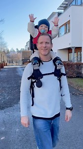 1M reactions · 59K shares | Best dad hack? The MiniMeis Shoulder Carrier. Small but mighty, your kid gets the best of both worlds: closeness and epic views. You get free hands and pure freedom  Showing off the MiniMeis G5 shoulder carrier & HERO backpack dressed in Black. Can you feel it?  #minimeis #shouldercarrier #babycarrier #travelwithkids #hikingwithkids #dadslife | MiniMeis | Facebook