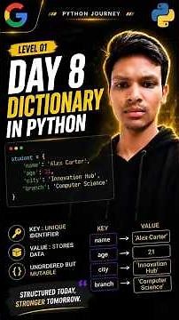Level 01 Day 8 of Learning Python 🚀 | Python Dictionaries Explained for Beginners #learnpython