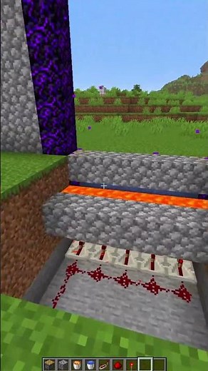 lava and piston automatic repair wall in Minecraft #minecraft