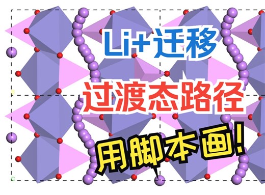MS离子迁移、过渡态反应路径作图脚本 [Materials Studio过渡态、分子动力学] 原子扩散轨迹、迁移路径、溶液、固态电解质、正极材料、电解液