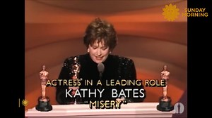 Kathy Bates broke through as the chilling Annie Wilkes in Misery, a role that earned her an Oscar. Reflecting on her win, Bates fondly remembers her mother's humorous reaction and believed she missed an opportunity to honor her mother's sacrifices. Here, she discovers she hadn't. https://cbsn.ws/3XYk4pB | CBS Sunday Morning
