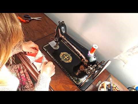 I tried pinwheel blocks on my treadle