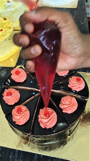 chocolate pastry 🍰 = how to make easy beautiful cake at home #shorts #pastry #chocolate #tiktok #fyp