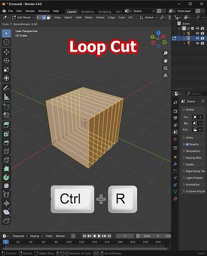 Blender Short Tutorial Bevel, Extrude, Loop Cut