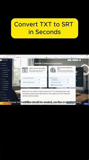 Convert TXT to SRT in Seconds | Free AI Subtitle Generator