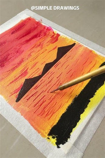 Beautiful Sunset Couple Painting Idea 🎨 #painting#acrylicpainting #shors