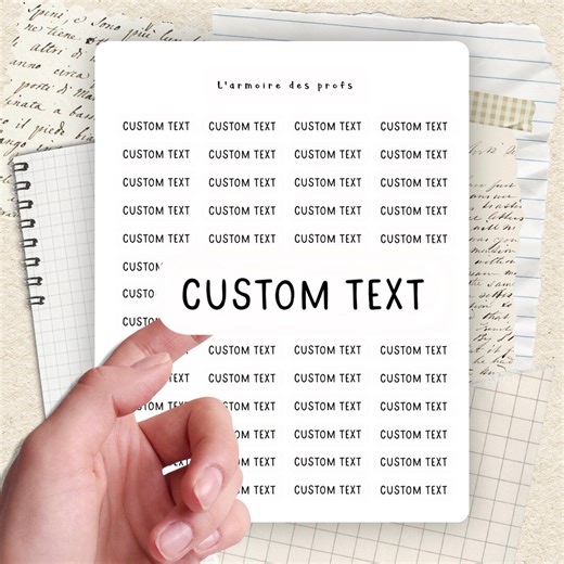 Custom Script Planner Stickers, Personalized Script Stickers, Custom Text Stickers, Planner Script Stickers, Journal Stickers - Etsy
