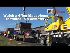 How a 2-Crypt Mausoleum Is Installed In a Cemetery [Rome Monument 2023]