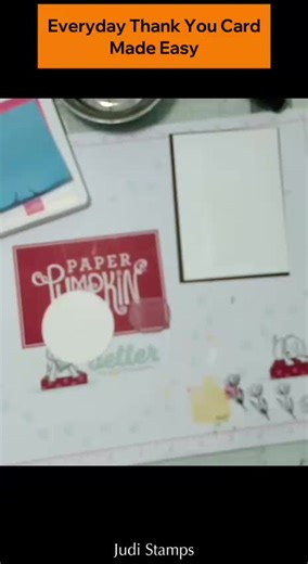 Textured, Repeatable This thank you card is proof you don't need fancy techniques to make something beautiful. #judistamps, #handmadecards,#cardmakingideas, #papercrafting, #thankyoucards