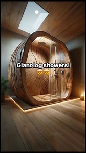These giant wood log showers look absolutely epic! 🤯🤯 #interiordesign #woodworking #bathroommakeover | Inspiring Designs