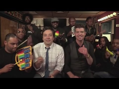 "Late Night with Jimmy Fallon" crew covers "Blurred Lines"