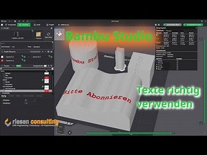 3D Printing Tutorial: Text & Labels Directly in the Slicer | Bambu Lab Studio German