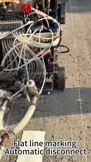 Driving type thermoplastic extrusion road marking machine.