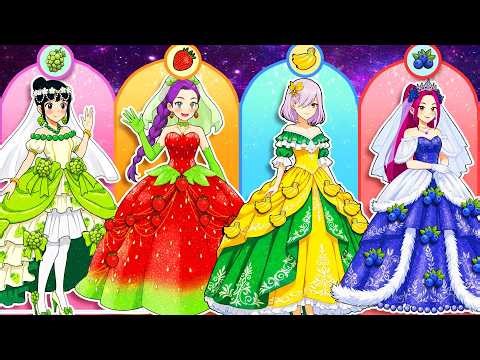 Huntrix & Princess Fruit Wedding Dress Glow Up | Best DIY Fashion Paper Dolls