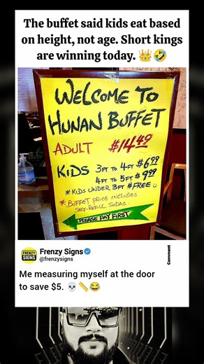 Funny Restaurant Sign 😂 | Buffet Pricing Logic Has Everyone Laughing