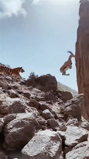 natural sceneria on Instagram: "natural_sceneria On a rugged mountain slope, a fearless tiger stalks its prey while a mountain goat leaps across rocky cliffs in a breathtaking moment of survival. Nature’s raw power and instinct unfold under the open sky, where every step means life or death in the wild. #natural_sceneria #Wildlife #Tiger #MountainGoat #NaturePhotography WildAndFree Survival Predator Adventure WildlifeLovers @natural_sceneria tiger, mountain goat, rocky cliff, predator, survival,