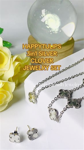 HAPPYTULIPS 3in1 Silver Clover Jewelry Set Review