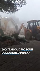 8K views · 714 reactions | Indian authorities demolished the 600-year-old Akhonji Mosque in New Delhi on January 30. It came at a time when several Hindu temples were built over razed mosques across the country, including the Ram Temple, which was recently inaugurated. | TRT World | Facebook