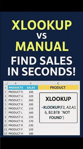 Excel XLOOKUP vs Manual Method | Find Sales Data Easily!