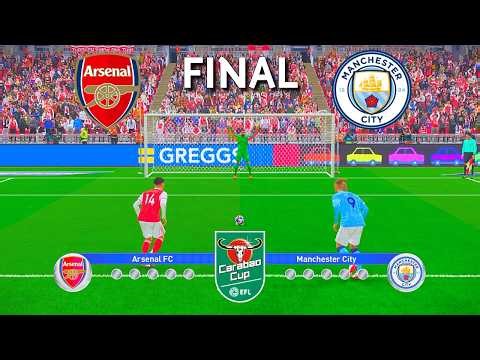🔥Penalty Shootout 🥅 | Arsenal vs Manchester City | EFL Carabao Cup Final | PES Simulation