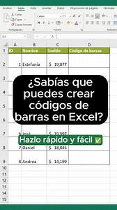 ✅Convierte tus datos en códigos de barras con este truco en Excel 🚀 #aprendeexcel #exceltips #trucosexcel #cursoexcel #reelviral | Aprende Excel desde Cero