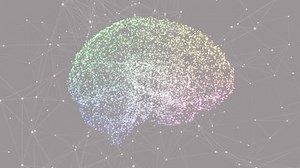 Artificial Intelligence Neural Network - Net shaped brain on white background 4K seamless loop