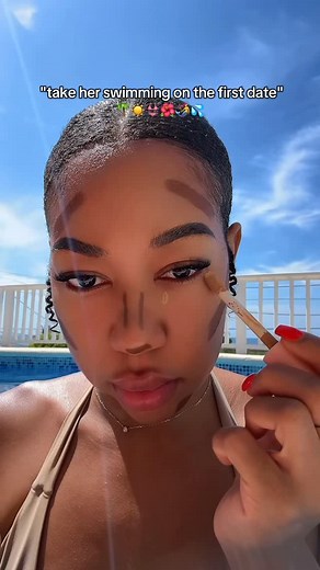 KKAObyKKB | Vacation pool Makeup tutorial 💦 Using @ kkaobeauty SunSculpt Bronzing Stick - Brown Sugar @kkaobeauty Barb Blush Palette @thelipbar Lip... | Instagram